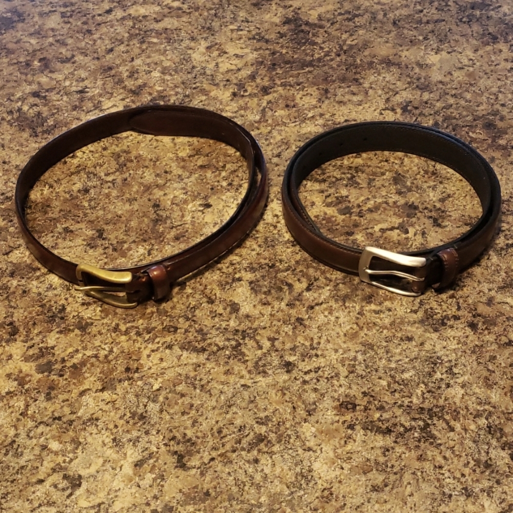 Pair of Brown Leather Belts size 36